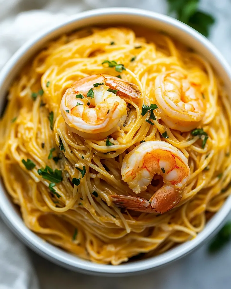 Quick Easy Instant Pot Bang Bang Shrimp Pasta dish photo