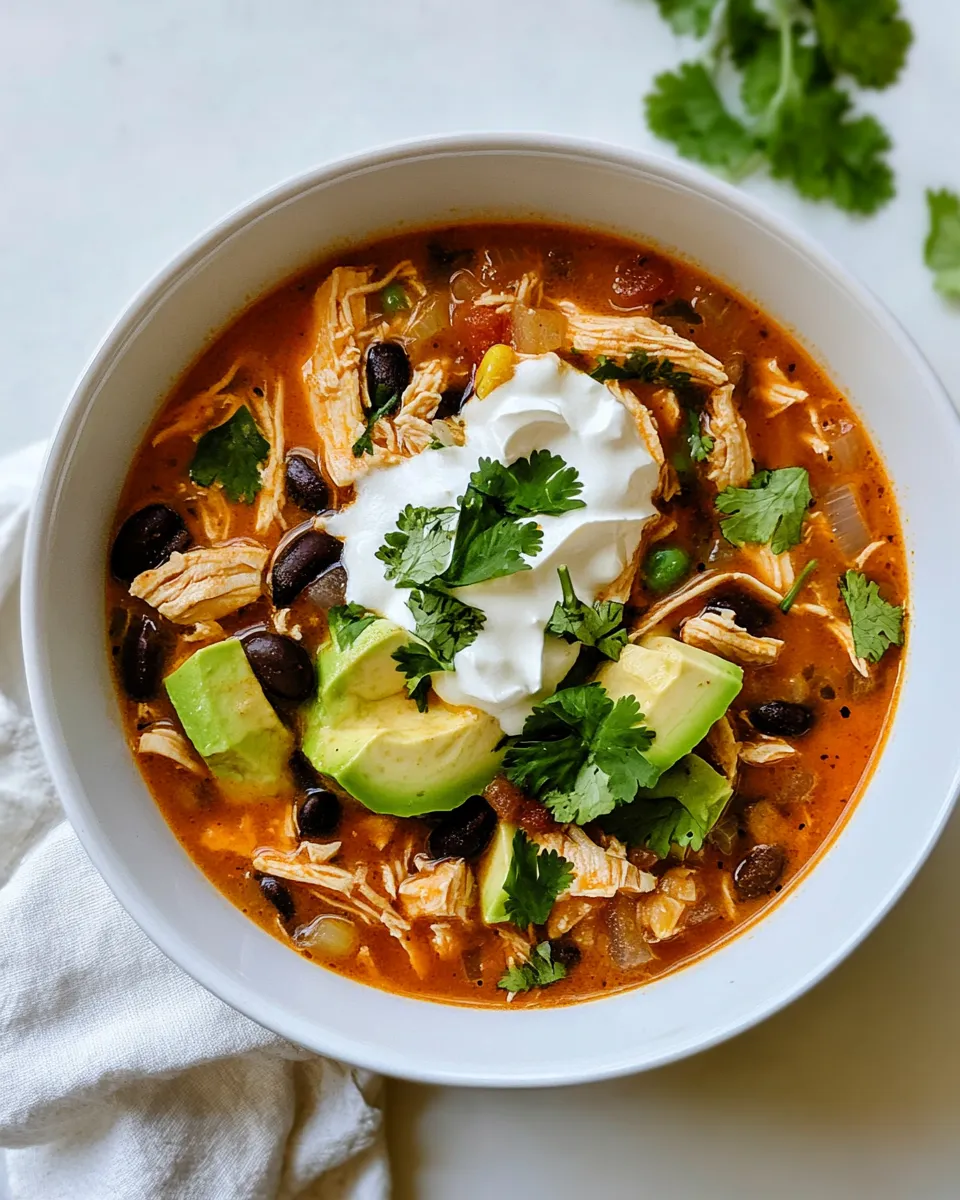 Quick Easy Mexican Chicken Tortilla Soup shot