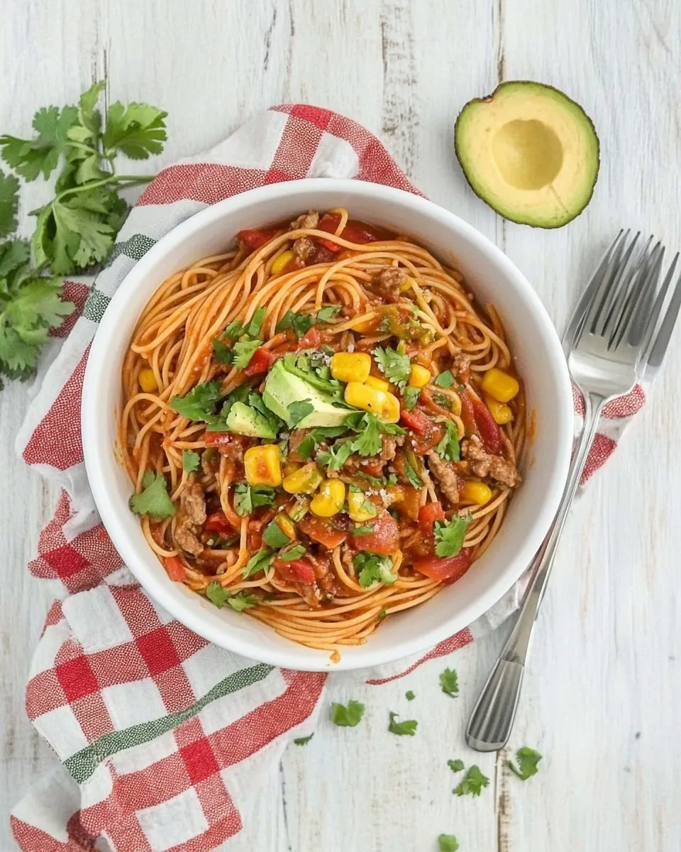 Delicious Easy Mexican Spaghetti Recipe shot