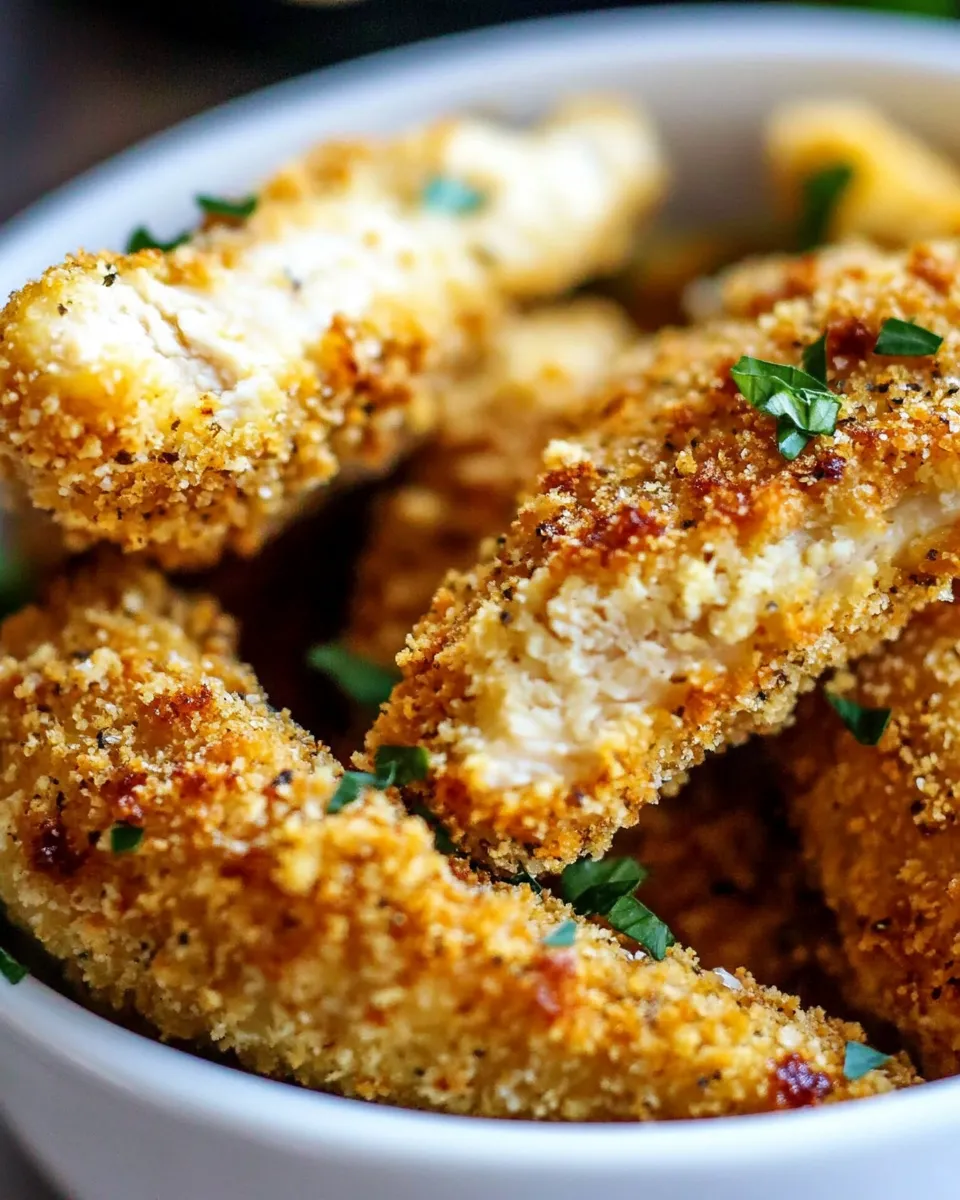 Savory Easy Oven Baked Chicken Tenders food shot