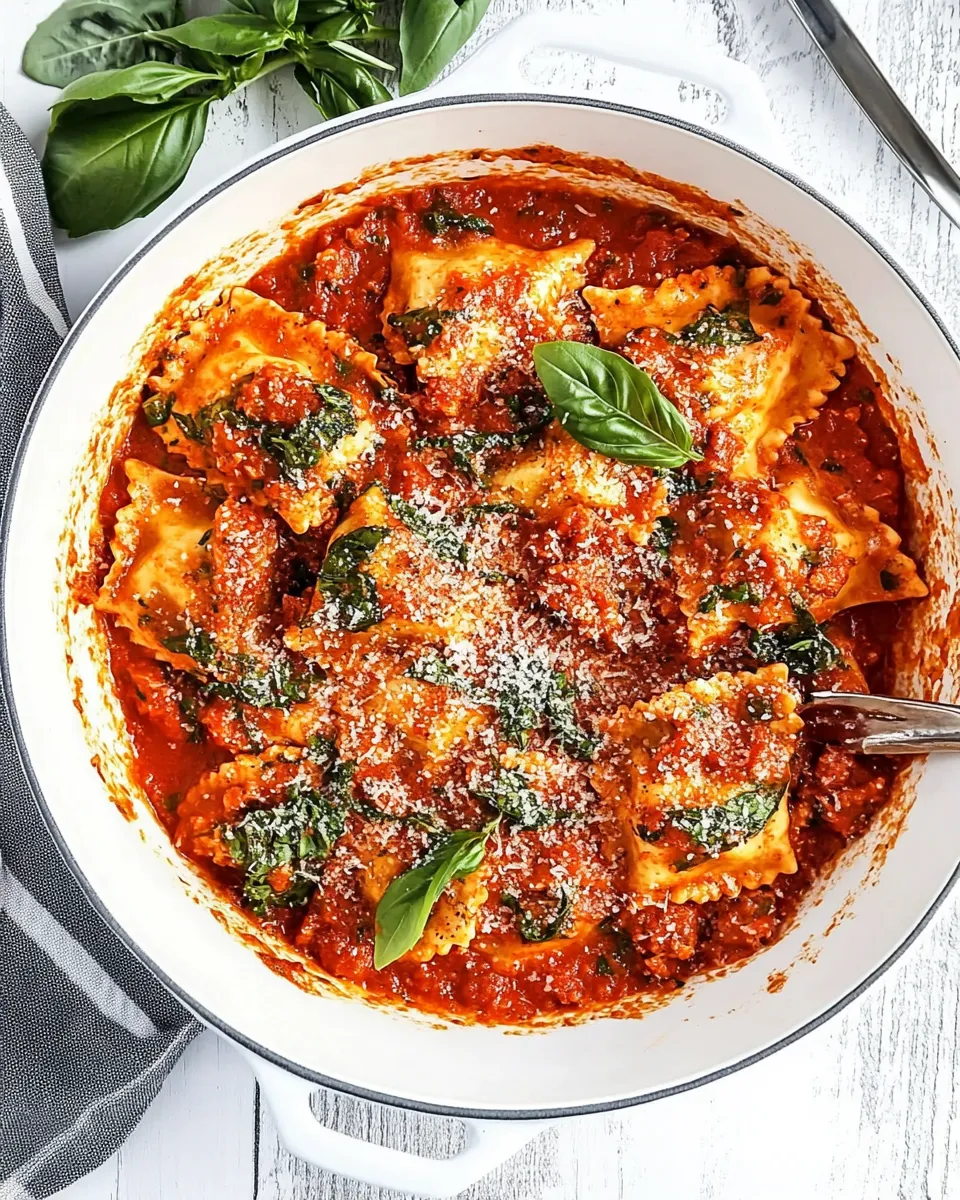 Homemade Easy Ravioli with Creamy Basil-Tomato Sauce photo