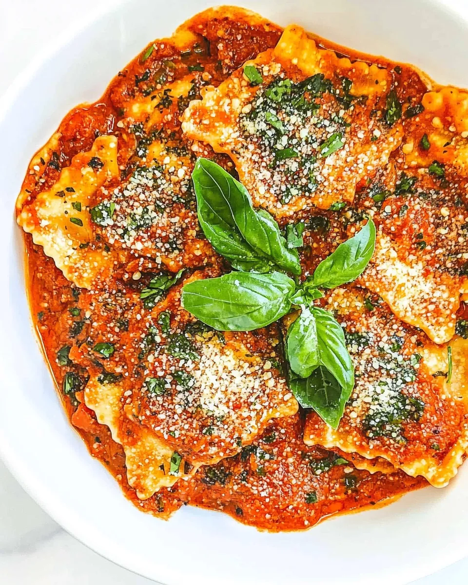 Delicious Easy Ravioli with Creamy Basil-Tomato Sauce image