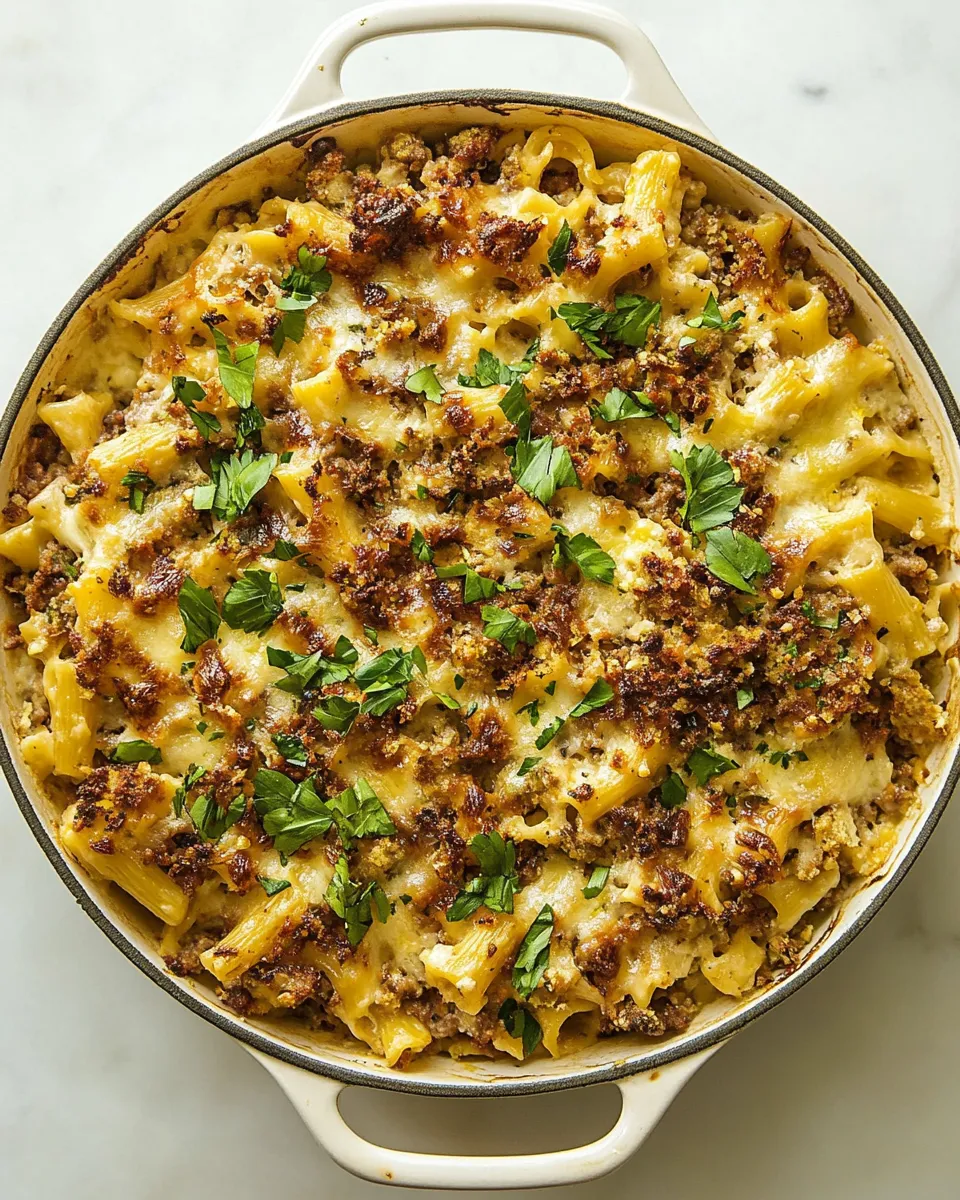 Quick Easy Roasted Cauliflower Baked Ziti shot