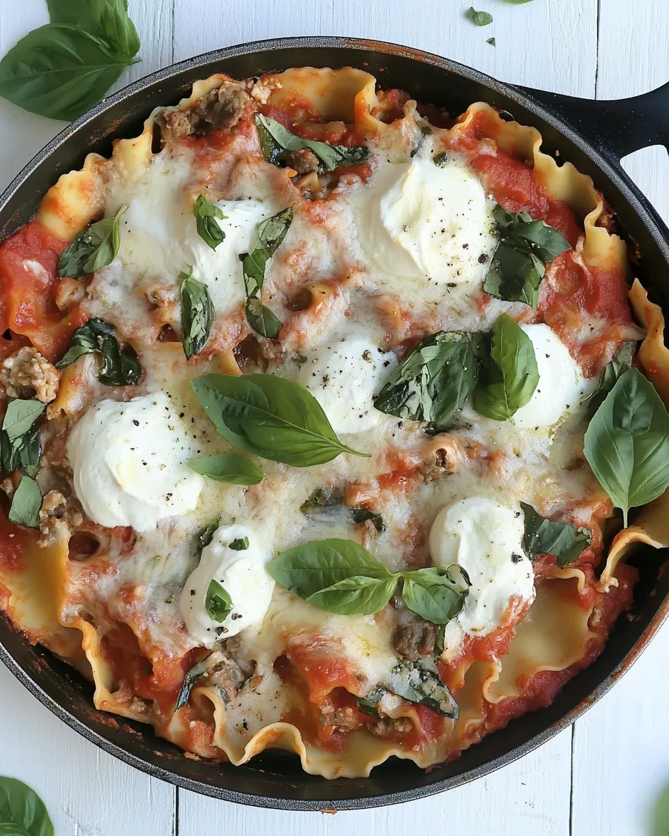 Quick Easy Skillet Lasagna shot