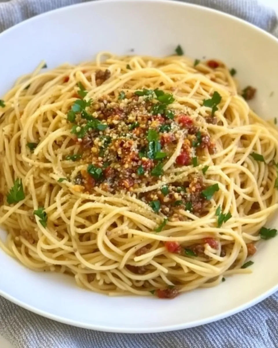 Quick Easy Spaghetti shot