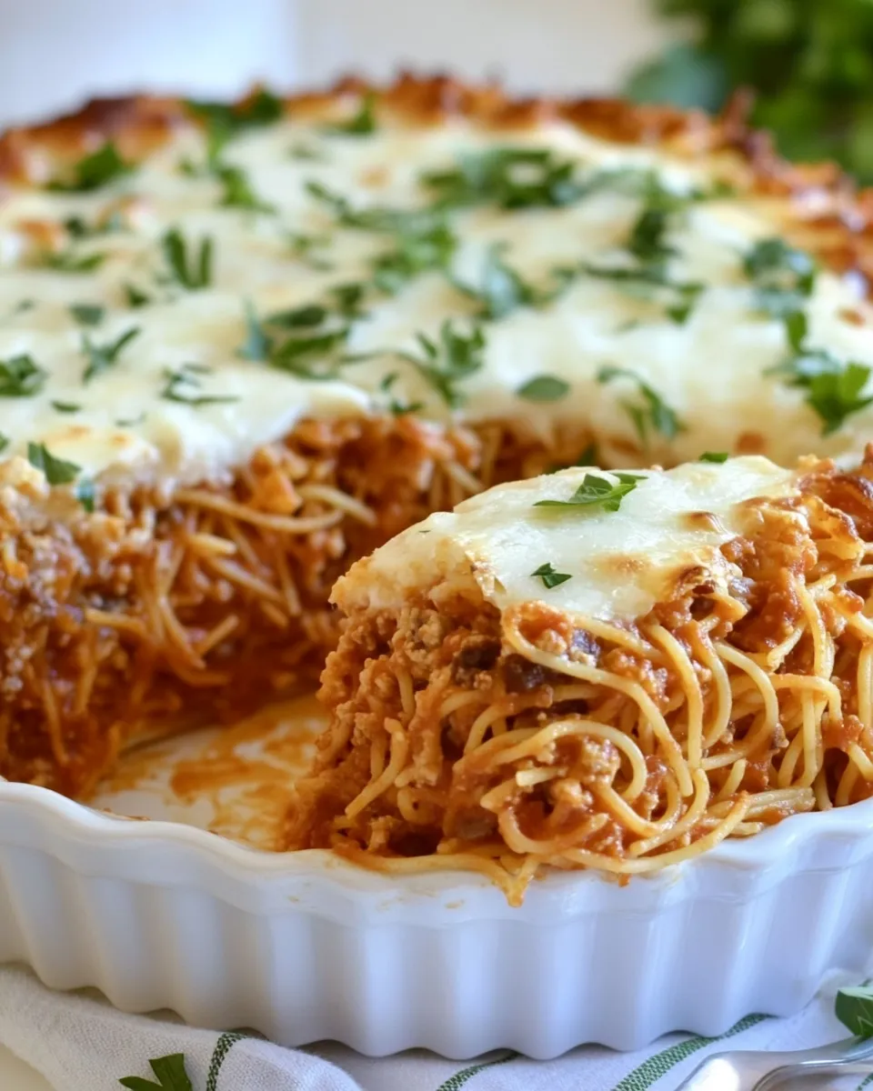 Delicious Easy Spaghetti Pie recipe photo