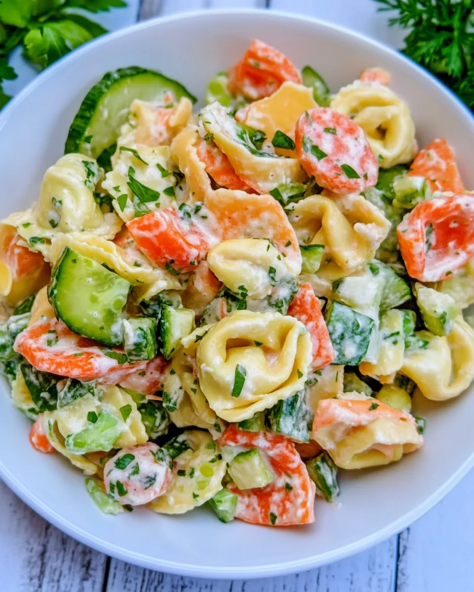 Quick Easy Tortellini Salad shot