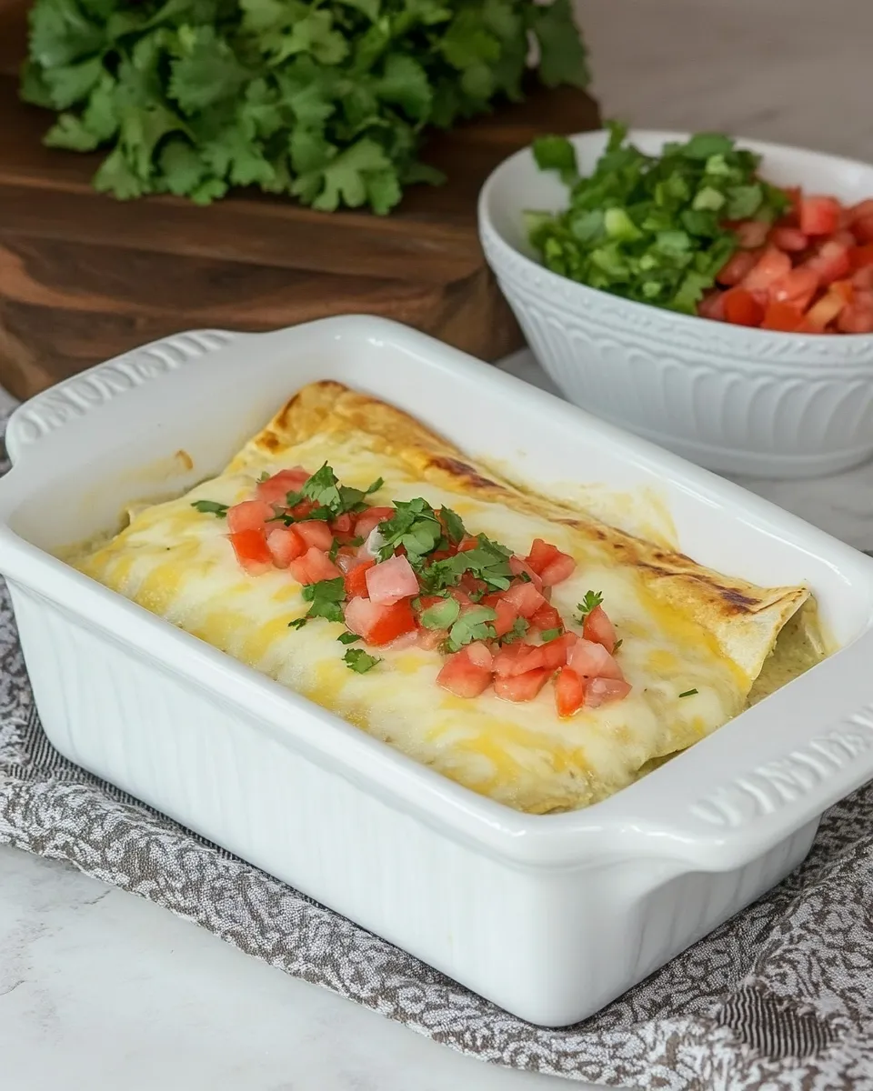 Easy Enchiladas Suizas or Chicken Enchiladas food shot
