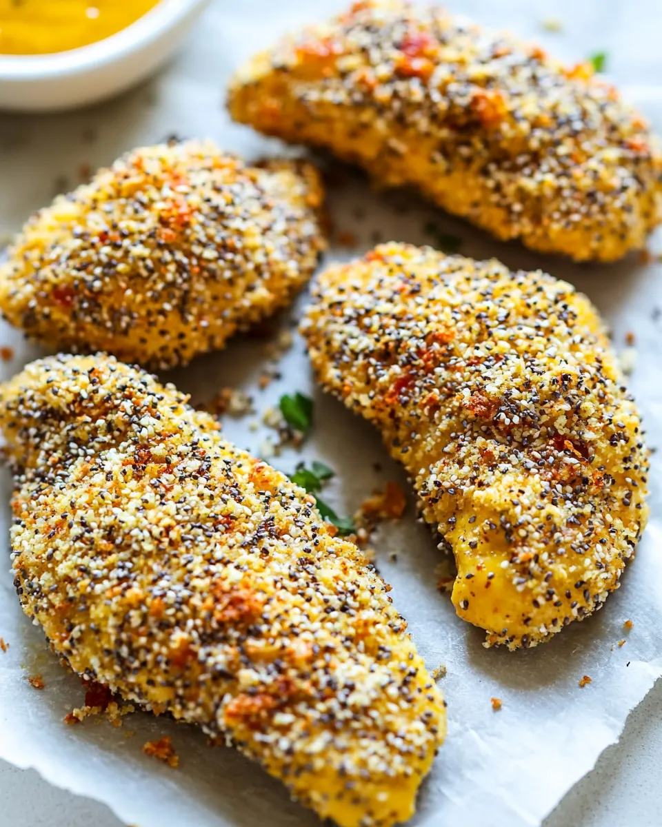 Easy Everything Bagel Baked Chicken Tenders recipe photo