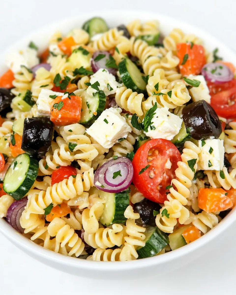 Easy Feta and Vegetable Rotini Salad photo