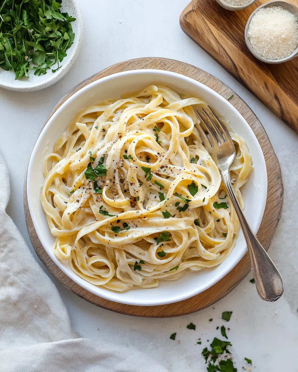 Classic Fettuccine Alfredo dish photo
