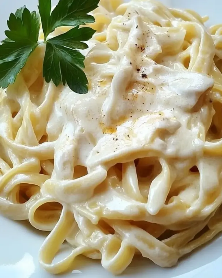 Homemade Fettuccine Alfredo with Fresh Pasta photo