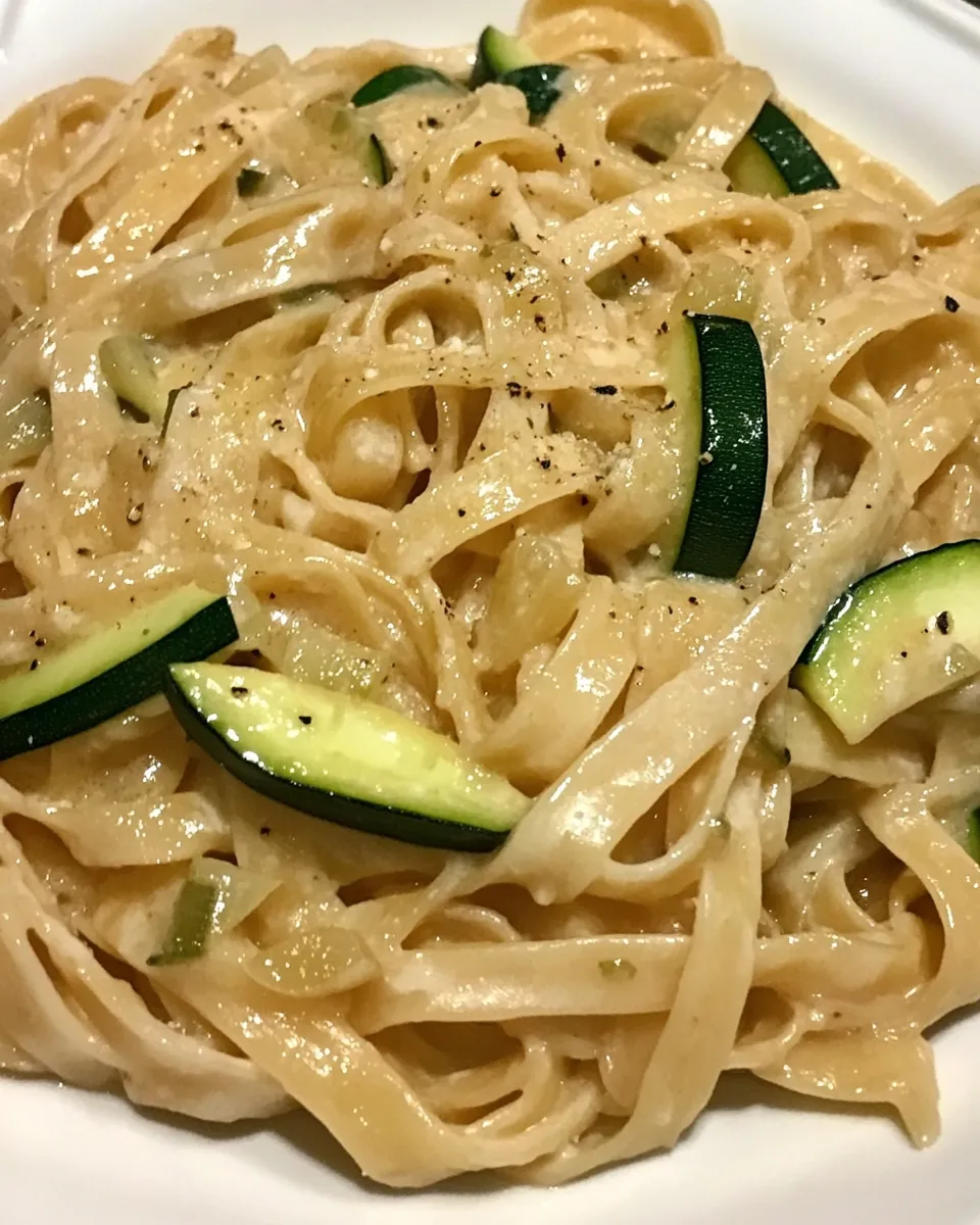 Easy Fettuccine with Zucchini and Onions recipe photo