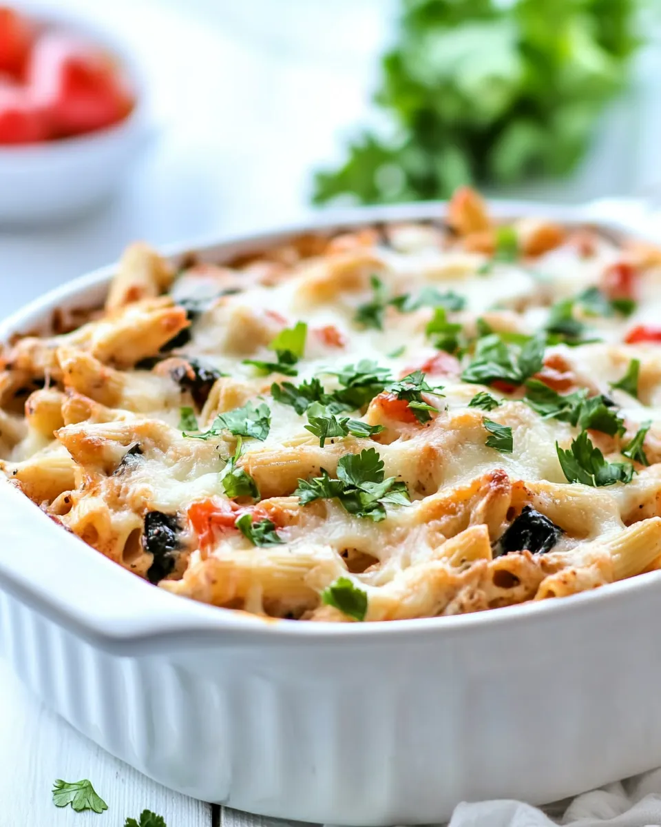 Easy Fiesta Ranch Chicken Pasta Casserole food shot