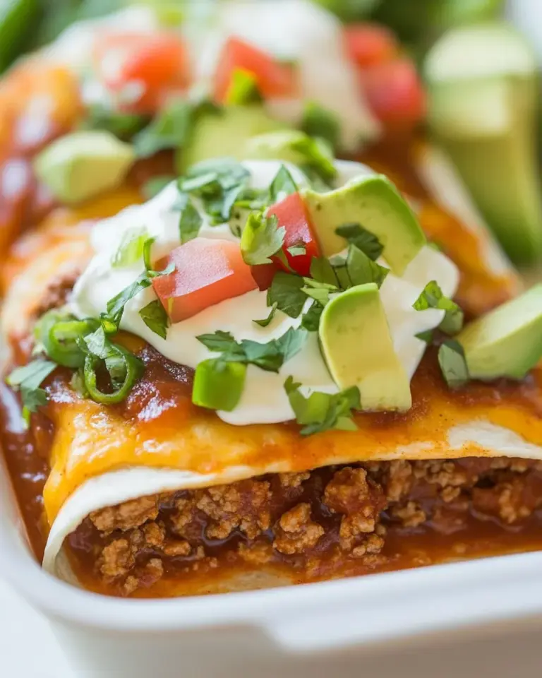 Homemade Flat Ground Beef Enchiladas recipe photo
