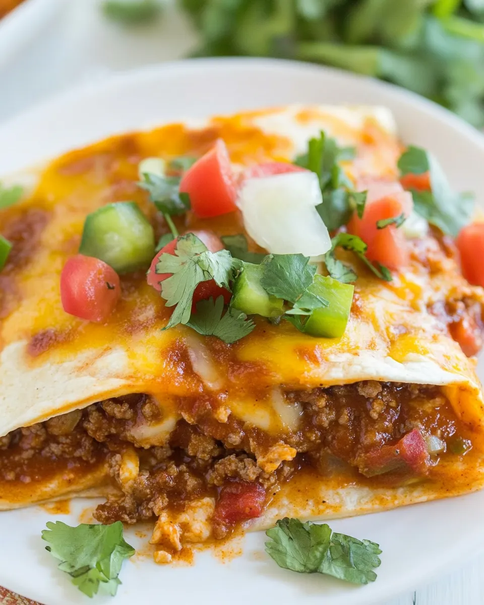 Classic Flat Ground Beef Enchiladas dish photo