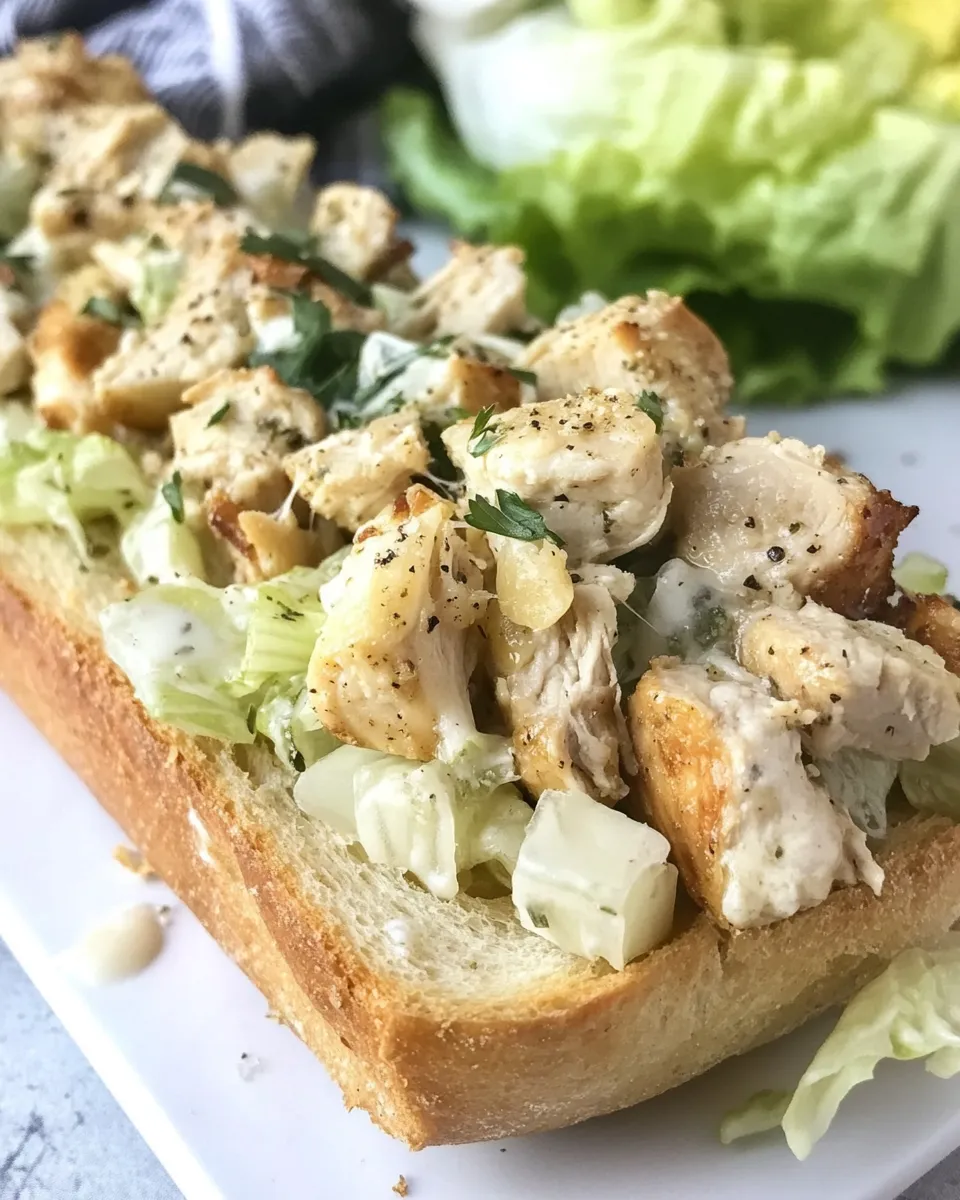 Classic Garlic Bread Chicken Caesar Sandwich image