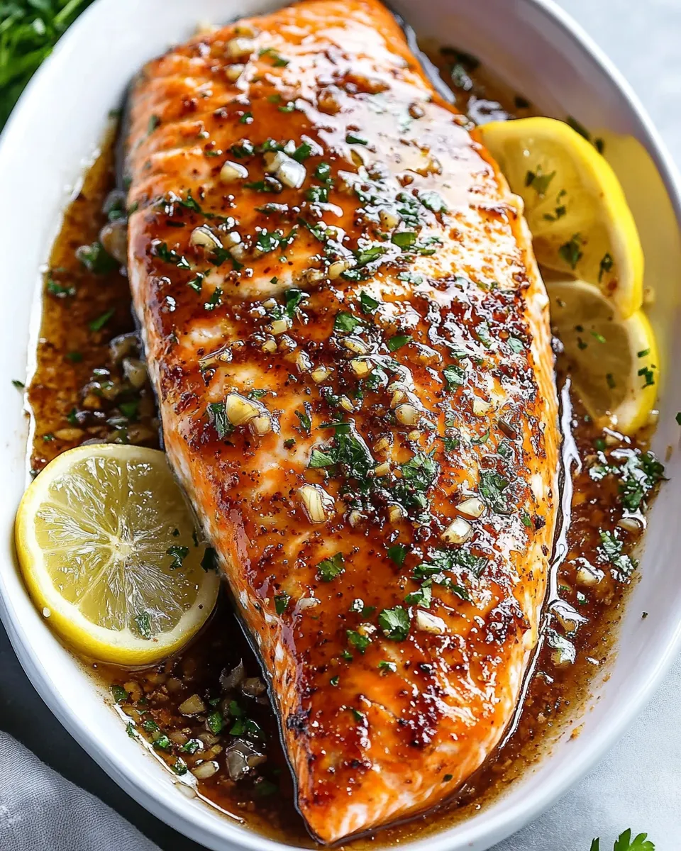Delicious Garlic Brown Sugar Glazed Salmon recipe photo