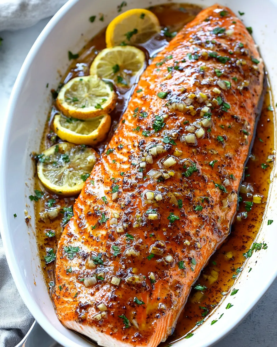 Easy Garlic Brown Sugar Glazed Salmon dish photo