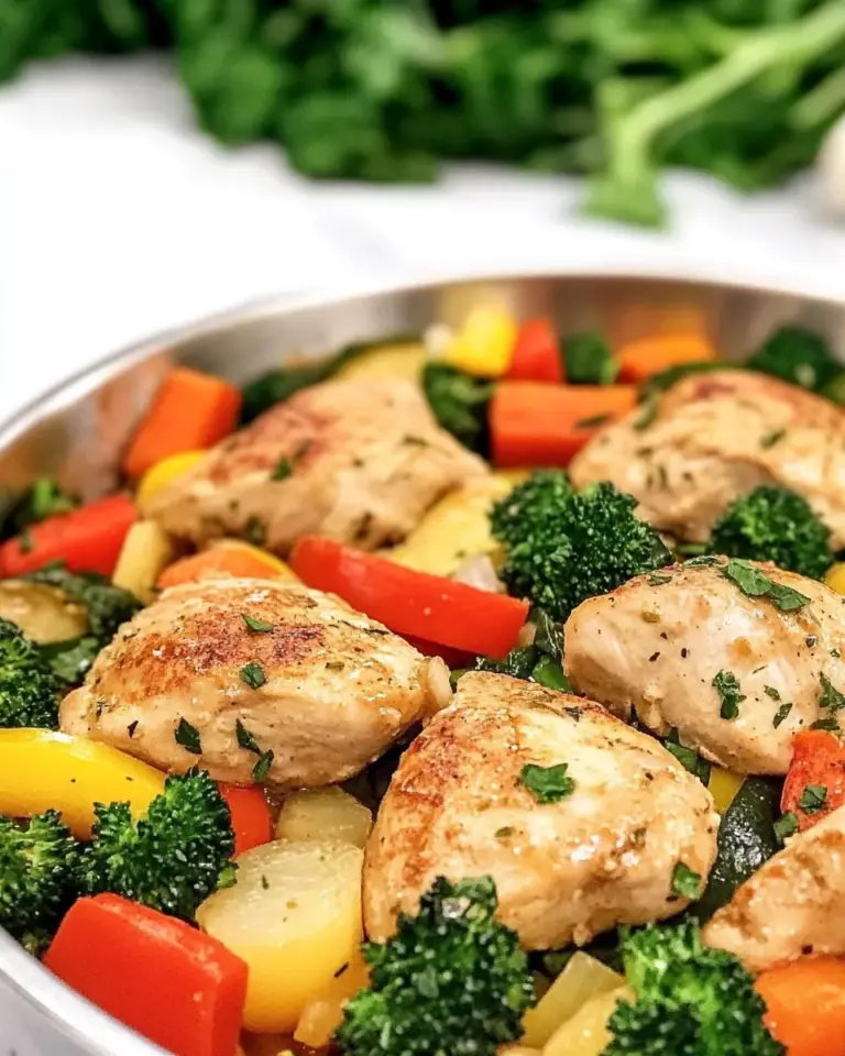 Delicious Garlic Butter Chicken Vegetable Skillet photo