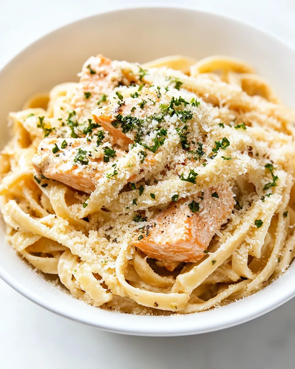 Homemade Garlic Butter Salmon Pasta photo