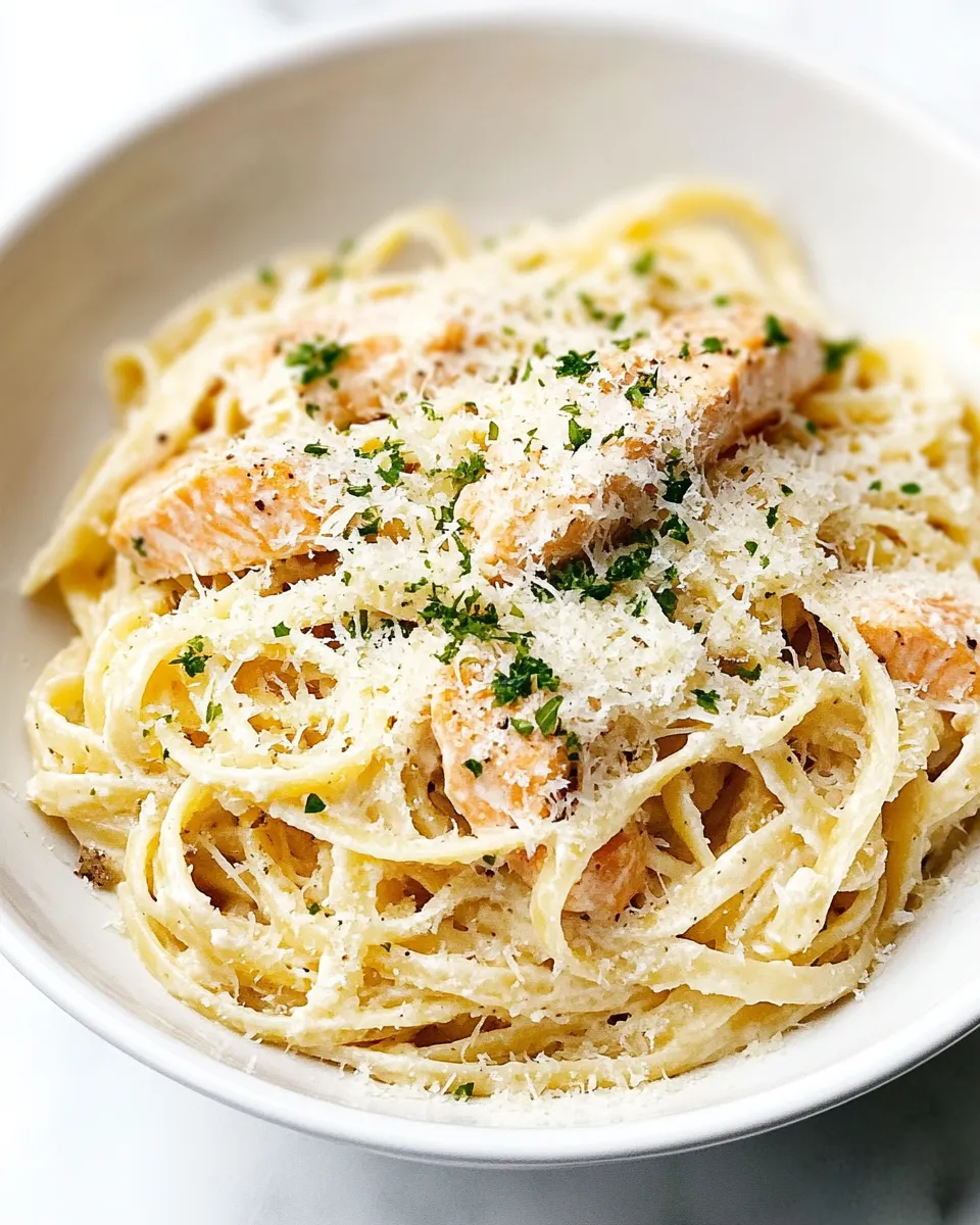 Classic Garlic Butter Salmon Pasta recipe photo