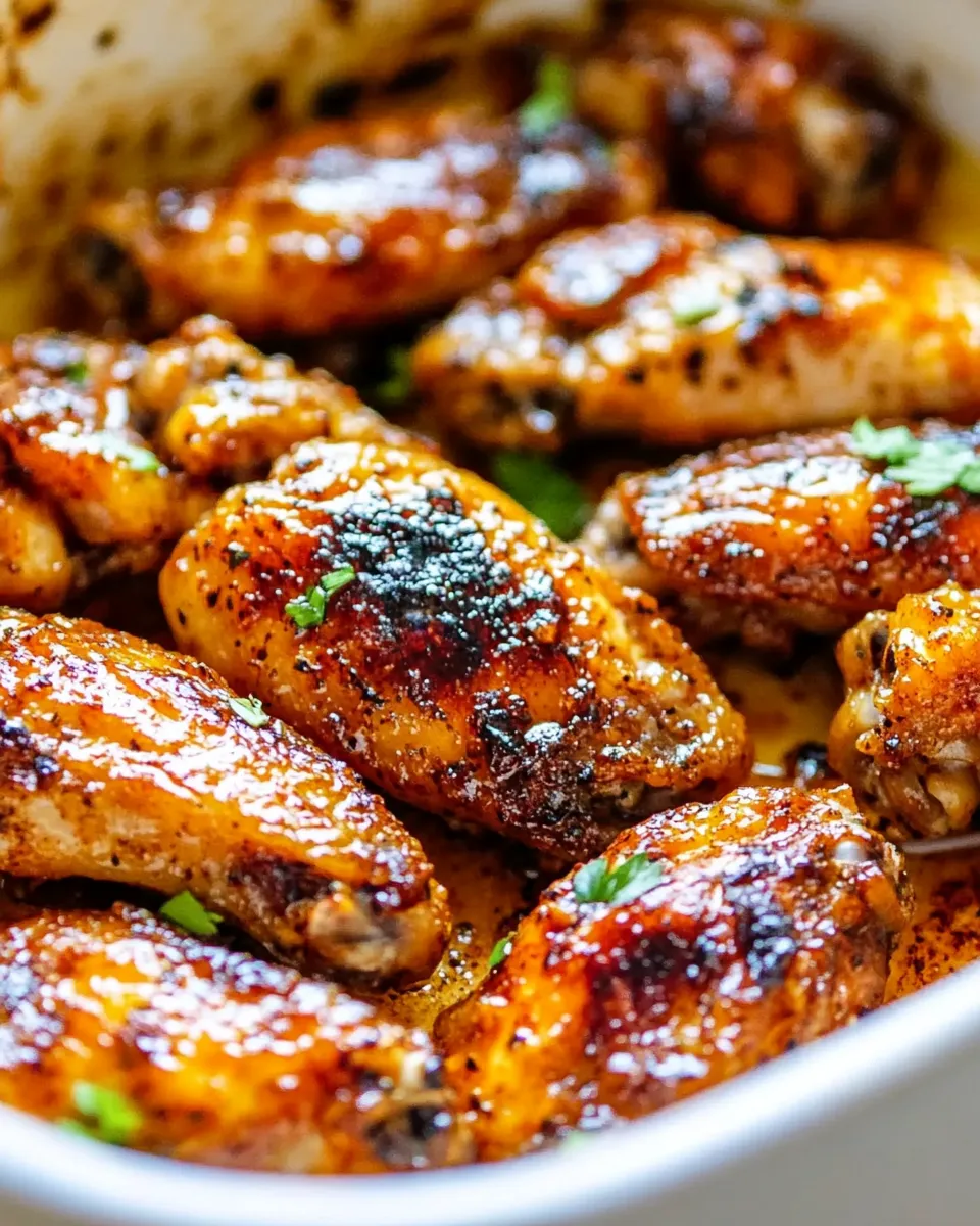 Delicious Garlic Chicken Wings shot