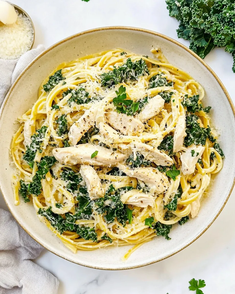 Homemade Garlic Chicken & Kale Spaghetti photo