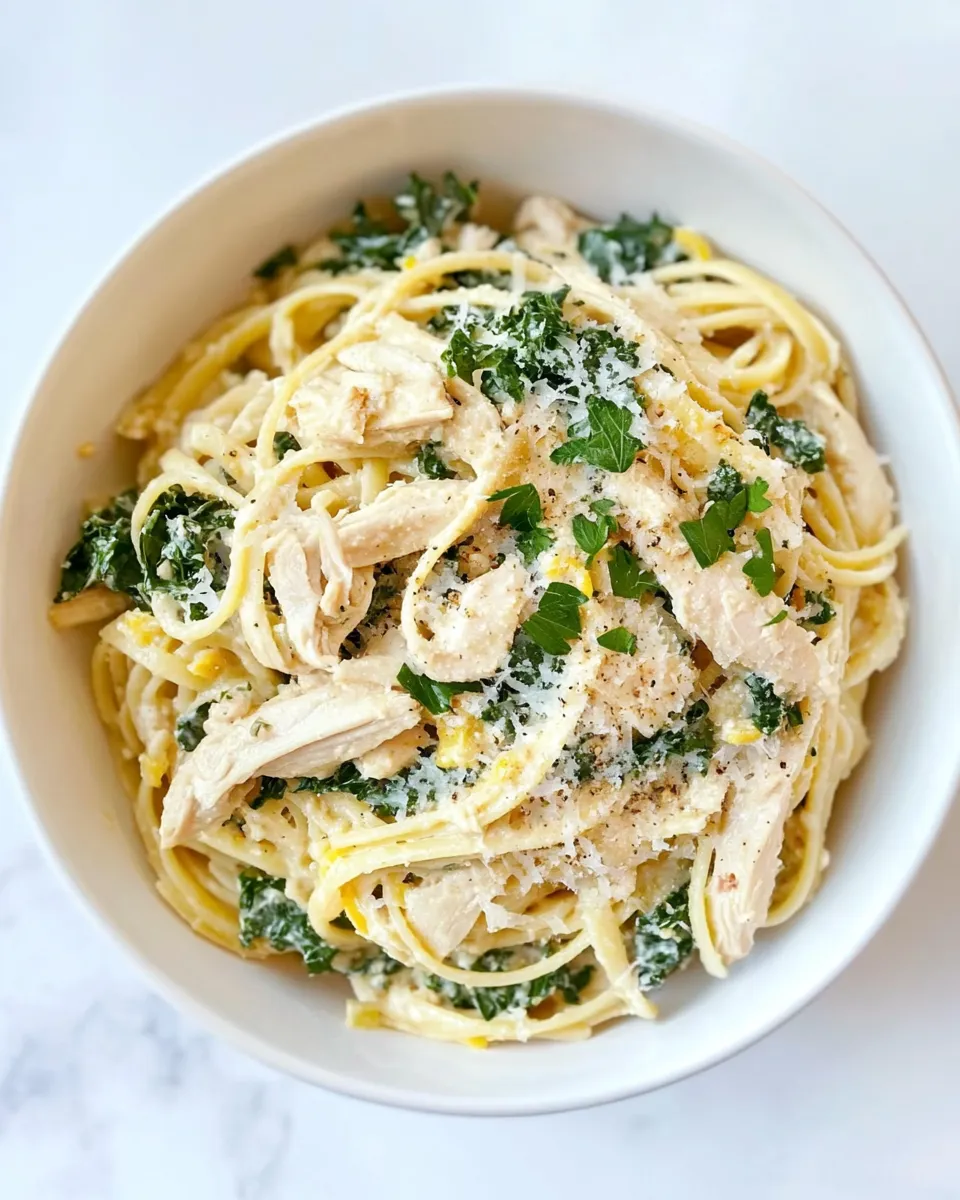 Classic Garlic Chicken & Kale Spaghetti image