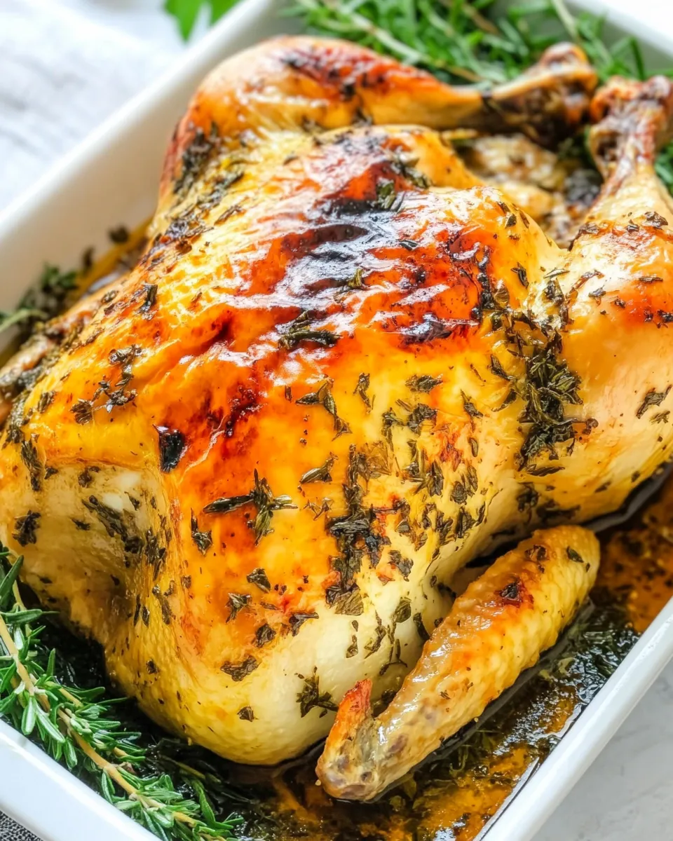 Easy Garlic Herb Roast Chicken food shot
