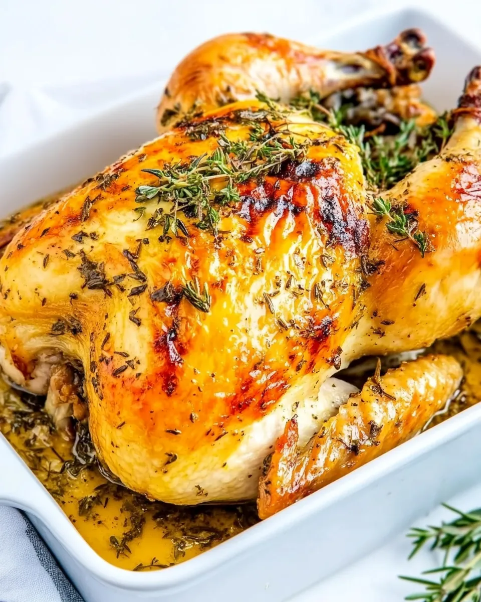 Delicious Garlic Herb Roast Chicken plate image