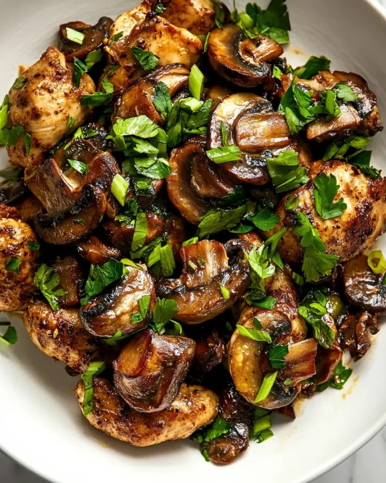 Homemade Garlic Mushroom Chicken Bites photo