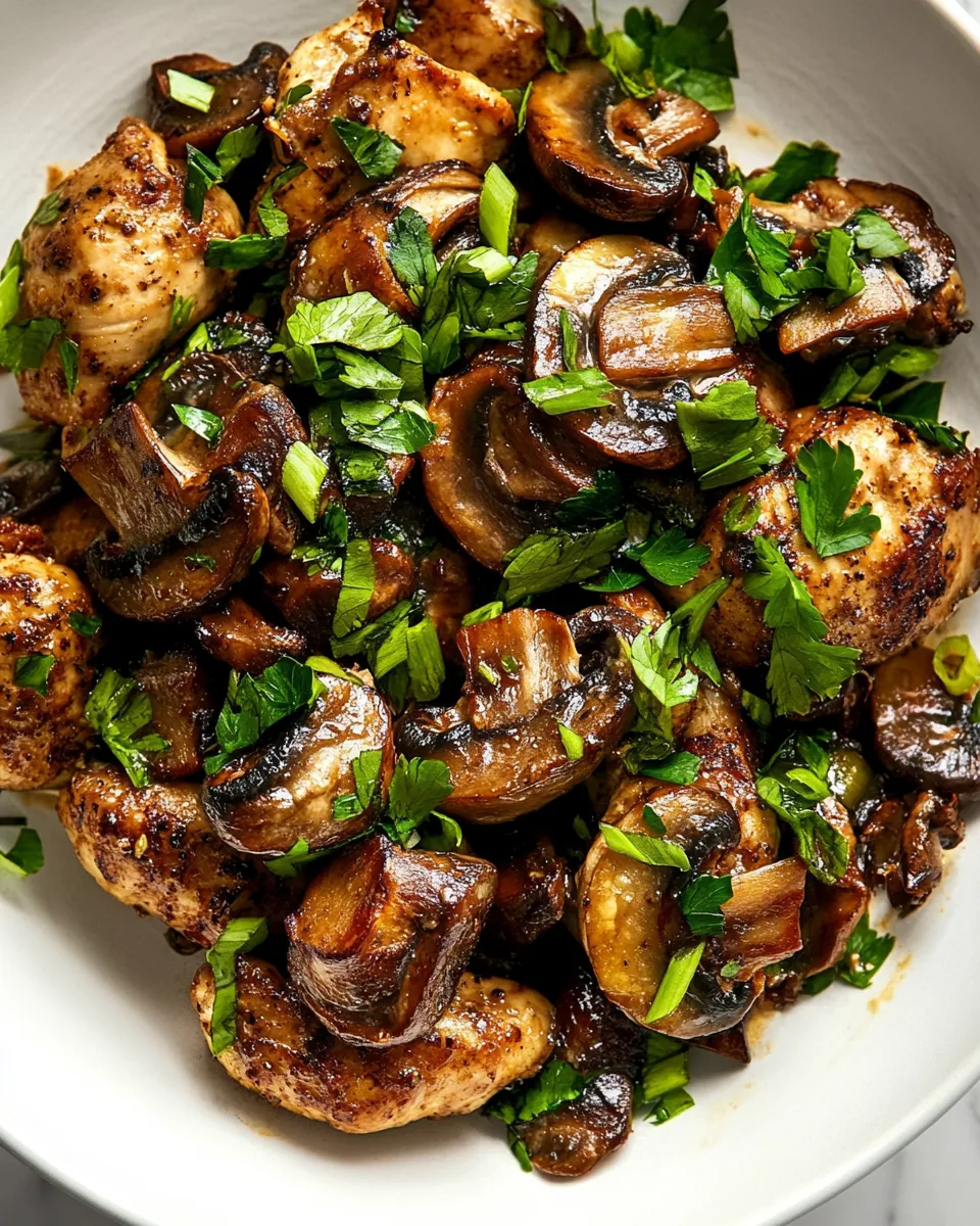 Homemade Garlic Mushroom Chicken Bites photo