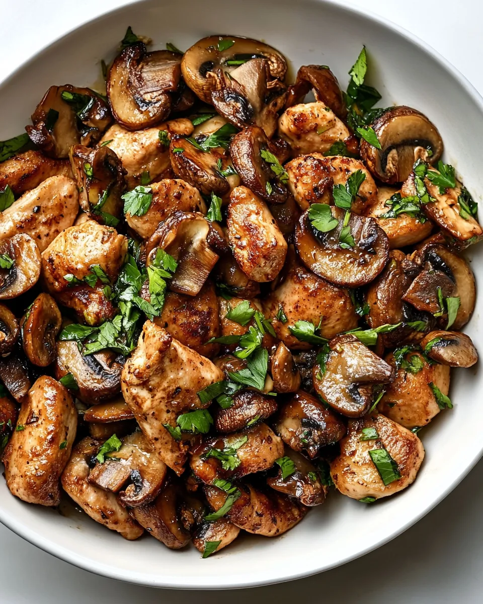 Easy Garlic Mushroom Chicken Bites recipe photo