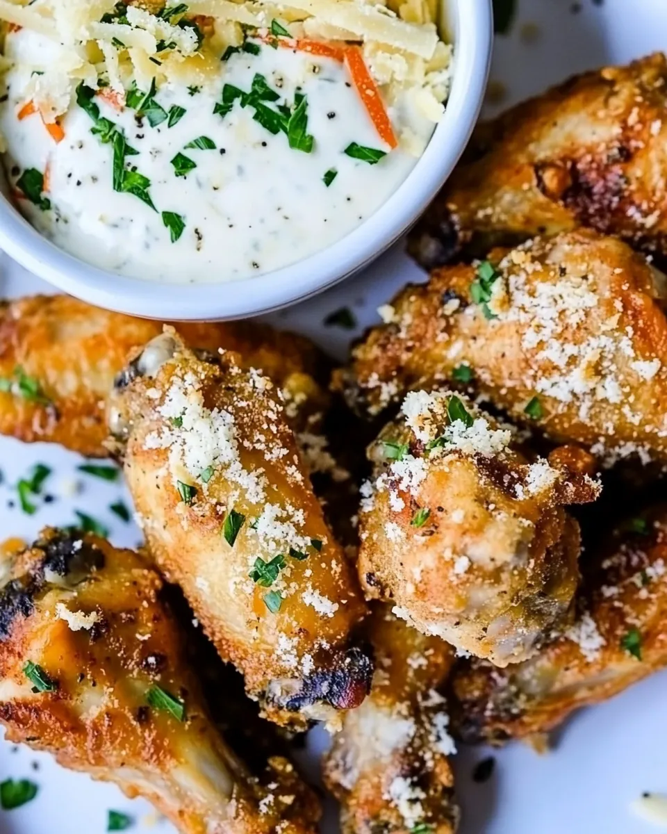 Savory Garlic Parmesan Chicken Wings (Air Fryer OR Oven Baked) dish photo