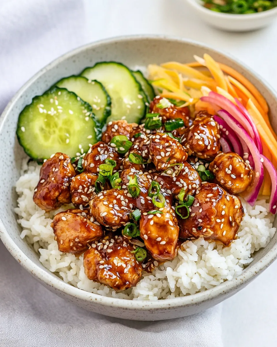 Delicious Garlic Sesame Chicken Bowls image