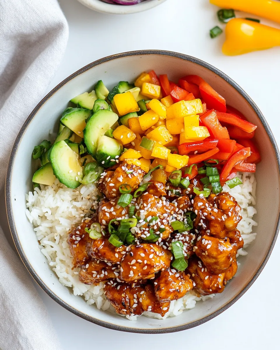 Quick Garlic Sesame Chicken Bowls recipe photo
