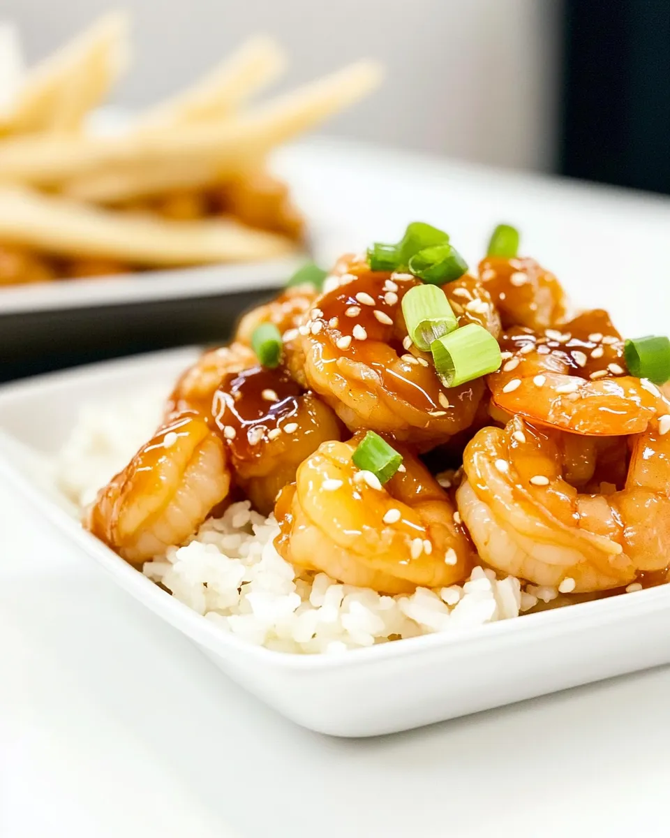Easy General Tso Shrimp food shot