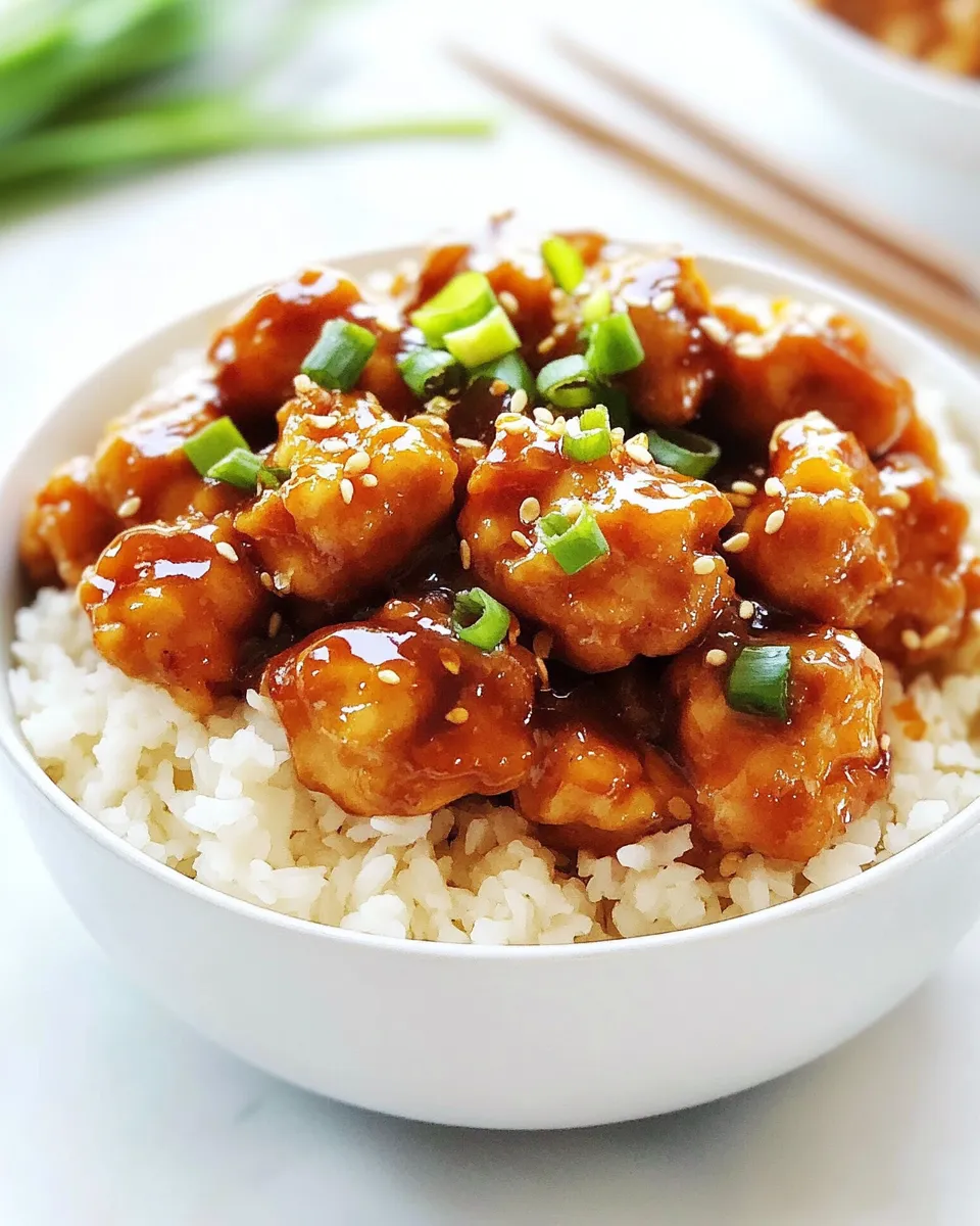 Delicious General Tso's Chicken shot