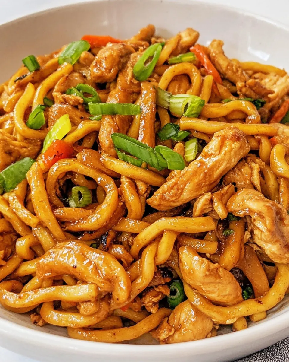 Easy Ginger Chicken Udon Noodles recipe photo