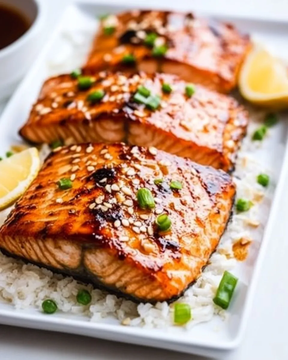 Easy Ginger Garlic Baked Salmon dish photo