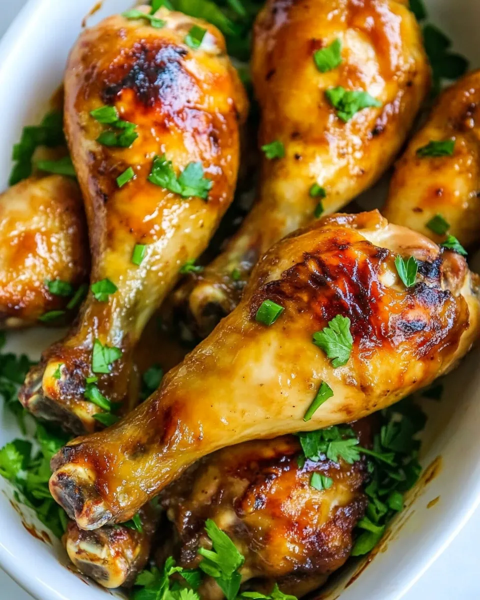 Delicious Glazed Chicken Drumsticks shot