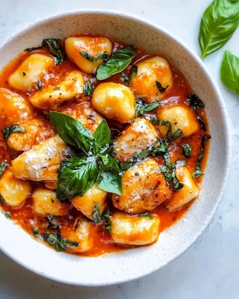 Easy Gnocchi with Grilled Chicken in Roasted Red Pepper Sauce photo