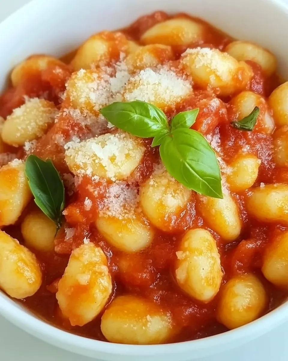 Delicious Gnocchi with Tomato Sauce shot