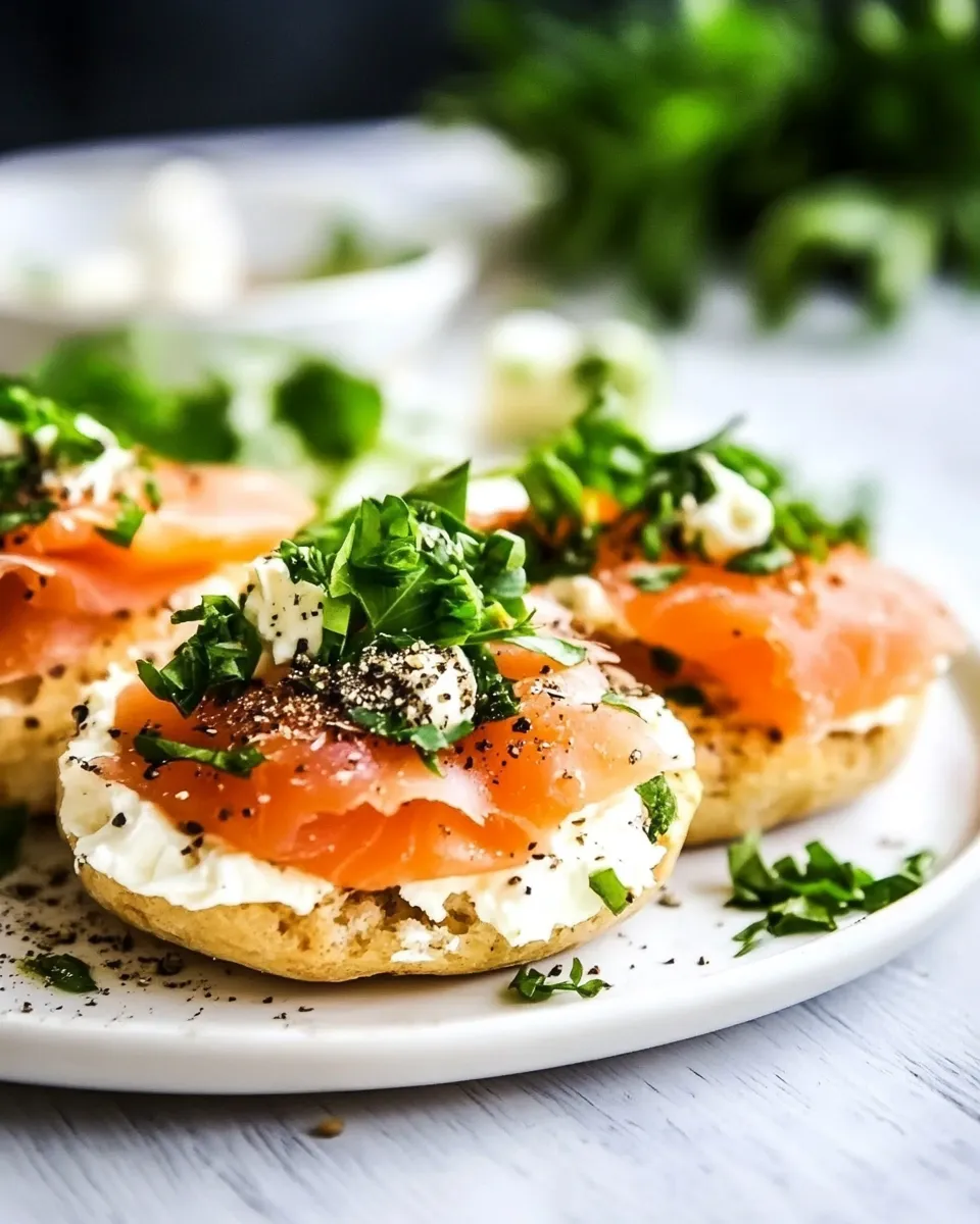 Classic Goats Cheese and Smoked Salmon English Muffin dish photo