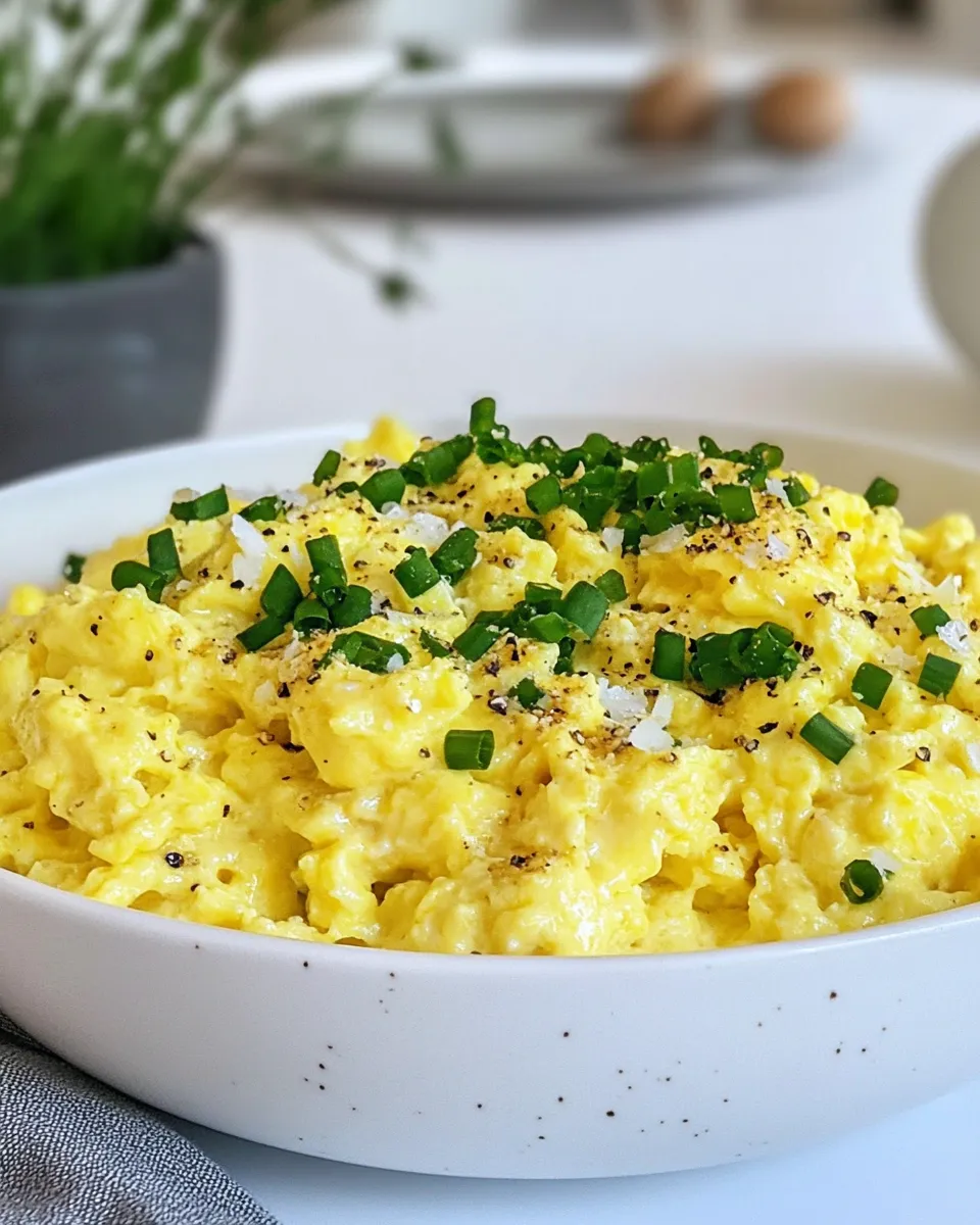 Delicious Gordon Ramsay Scrambled Eggs food shot