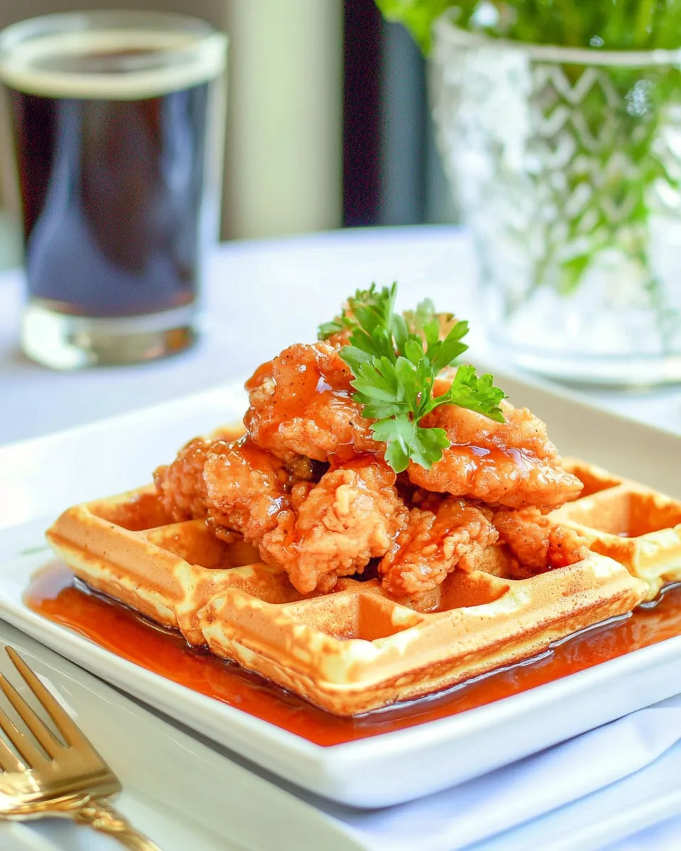 Classic Grand Lux Cafe Chicken N Waffles dish photo