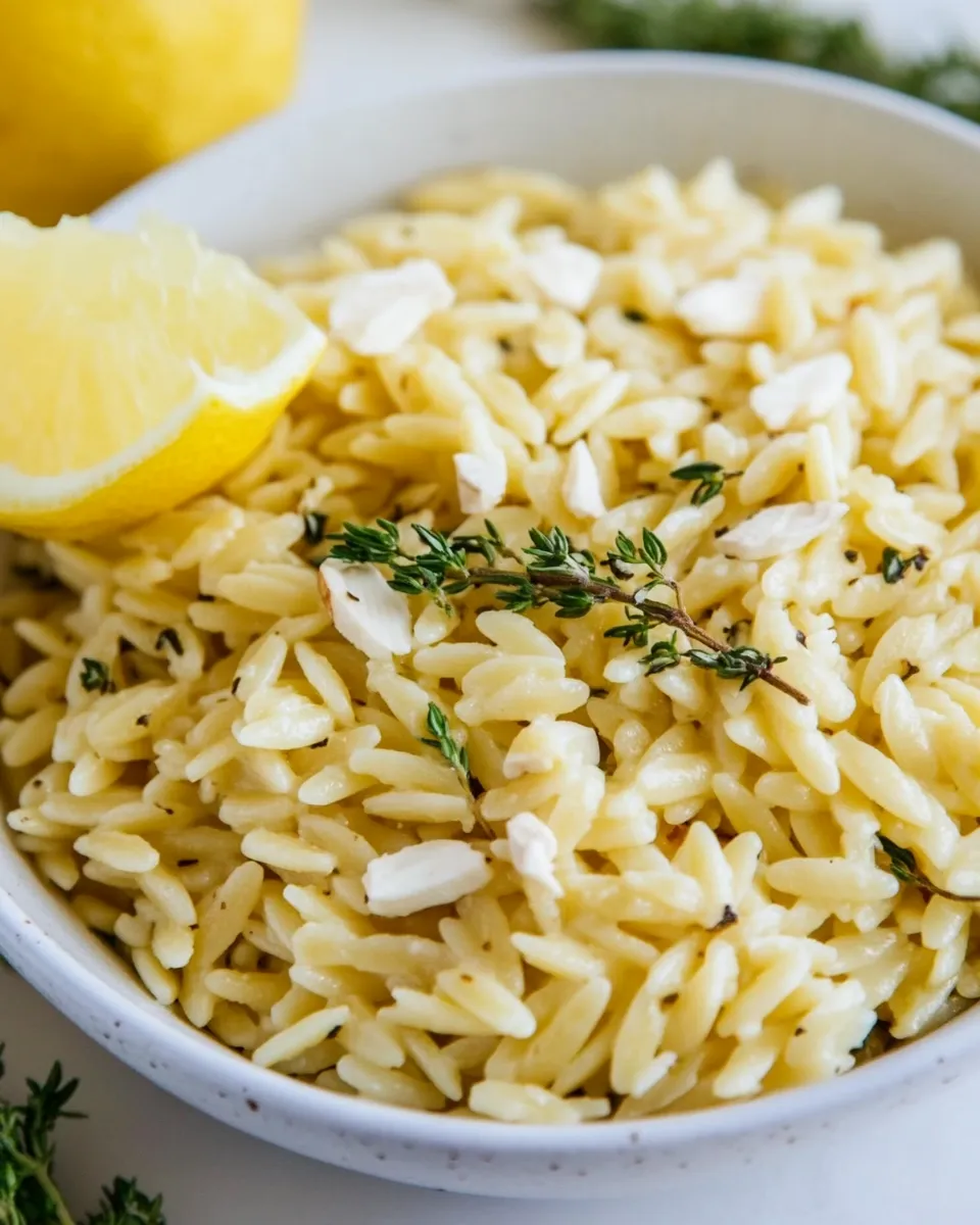 Fresh Greek Orzo with Lemon and Herbs shot