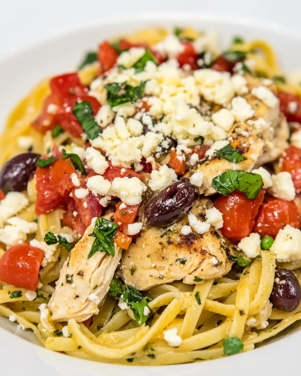 Classic Greek Pasta with Chicken dish photo