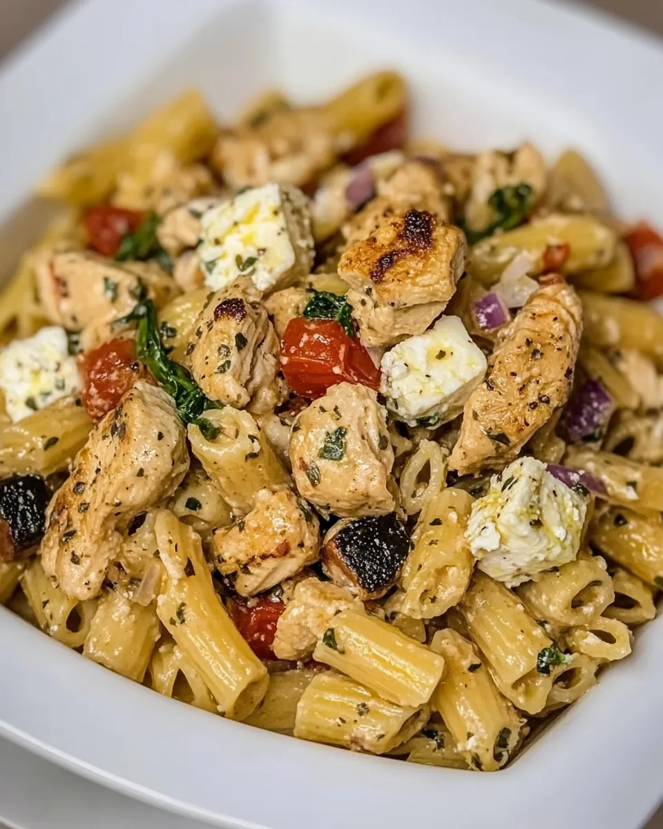 Easy Greek Pasta with Chicken food shot